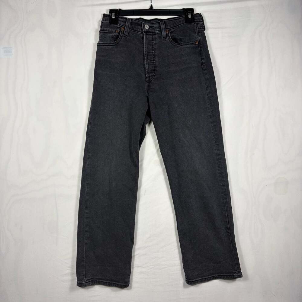 Levi's Ribcage Straight Ankle Jeans Black Wash